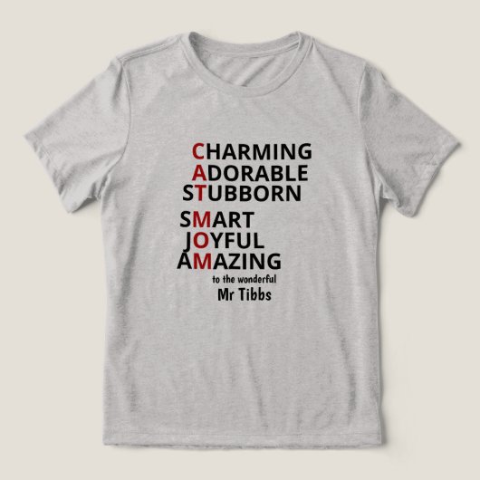 Persoonlijke Kat Moeder Kat Liefhebber  Tri-Blend Shirt (Design voorkant)