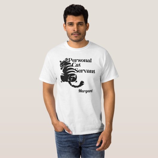 Persoonlijke Kat-server Aangepaste naam T-Shirt (Voorkant volledig)