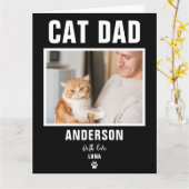 Persoonlijke Kat Vader Aangepaste Foto Kaart (Gele Bloem)