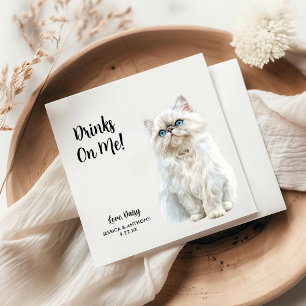 Persoonlijke kattenbruiloft servet