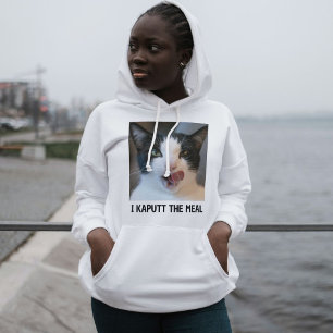 Persoonlijke kattenliefhebber zwart-wit huisdier f hoodie