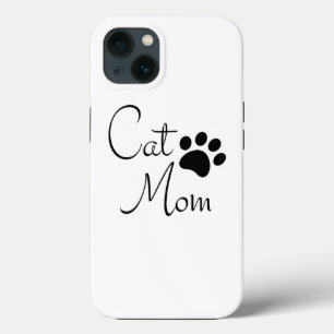 Persoonlijke kattenmoeder pootafdruk tekst iPhone 13 hoesje