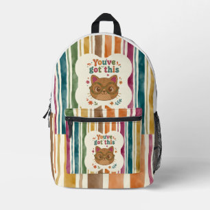 Persoonlijke kattenrugzak Voeg naam toe voor sch Bedrukte Rugzak