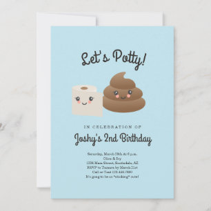Persoonlijke Kawaii Poep & TP (Toiletpapier) Feest Kaart