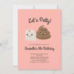 Persoonlijke Kawaii Poep & TP (Toiletpapier) Feest Kaart