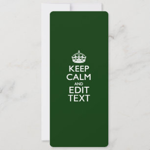 Persoonlijke Keep Calm And Your Text Groene Decora