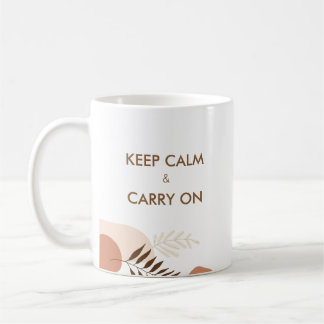 Persoonlijke Keep Calm & Carry On Moderne Chic Koffiemok