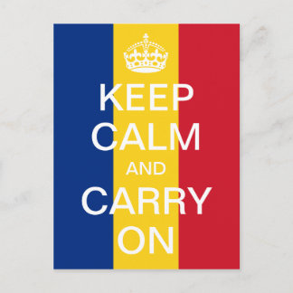 Persoonlijke KEEP CALM en CARRY ON - Roemeense vla Briefkaart