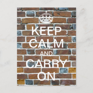 Persoonlijke KEEP CALM en CARRY ON - stenen Briefkaart