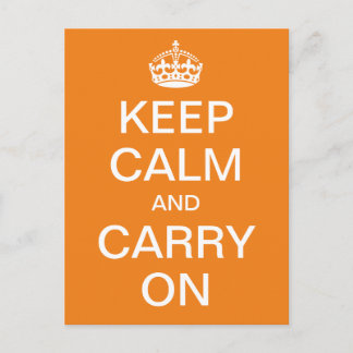 Persoonlijke KEEP CALM en CARRY ON - witte woorden Briefkaart