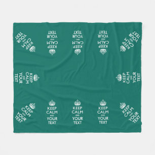 Persoonlijke Keep Calm En Jouw Tekst Aqua Fleece Deken
