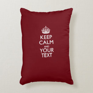 Persoonlijke KEEP CALM EN Jouw tekst voor Bourgogn Decoratief Kussen