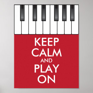 Persoonlijke KEEP CALM en SPEEL DOOR -Toetsenbord Poster