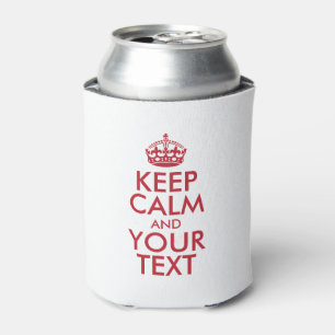 Persoonlijke KEEP CALM en UW TEKST - rode woorden Blikjeskoeler