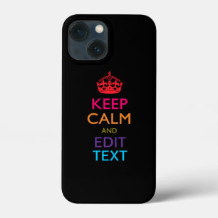 Persoonlijke KEEP CALM Met Uw Tekst Meerkleurig iPhone 13 Mini Hoesje