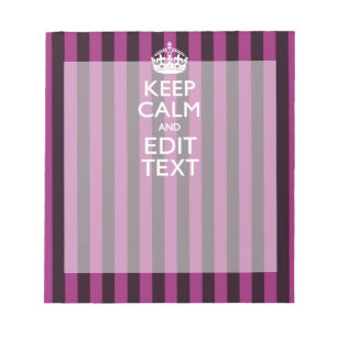 Persoonlijke KEEP CALM Uw tekst op roze fuchsia Notitieblok