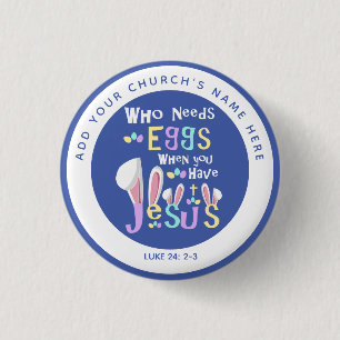 Persoonlijke kerkdienst Pasen Ronde Button 3,2 Cm