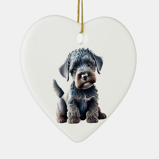Persoonlijke Kerry Blue Terrier Puppy Keramisch Ornament (Rechts)