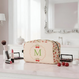 Persoonlijke Kers en Strik Zoete Esthetische Naam Toilettasje