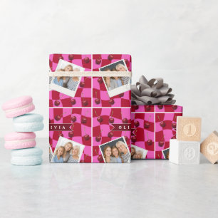 Persoonlijke Kersenruit Retro Aangepaste Naam Cadeaupapier