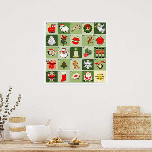 Persoonlijke kerst-adventkalender poster (Keuken)