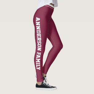 Persoonlijke Kerst Cabernet Rode Gezinsreünie Leggings