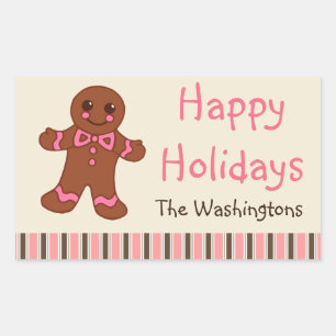 Persoonlijke Kerst Gingerbread Stickers