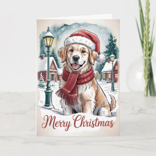 Persoonlijke Kerst Golden Retriever Kaart