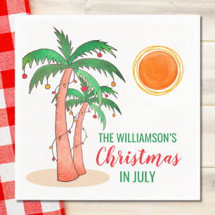 Persoonlijke Kerst in juli-palmbomen Servet