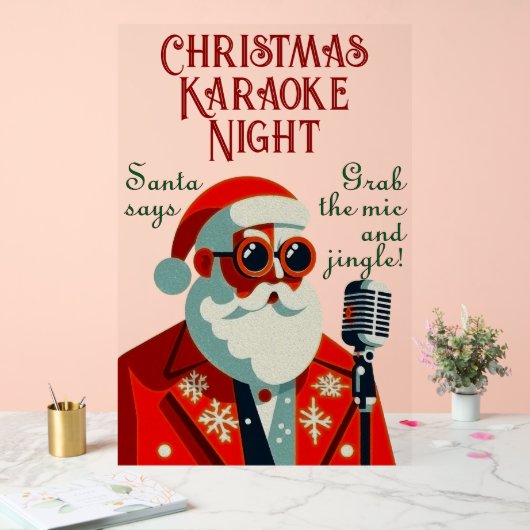 Persoonlijke Kerst Karaoke Avond Acryl Bord (Huwelijk)