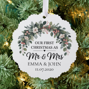 Persoonlijke Kerst Onze Eerste Kerst Als Mijnheer Ornament Kaart
