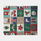 Persoonlijke Kerst Patchwork Fleece Deken w (Voorkant (Horizontaal))