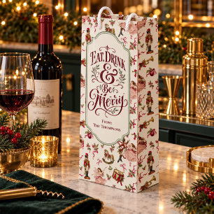 Persoonlijke Kerst-Wijn Notenkraker Wijn Cadeautas