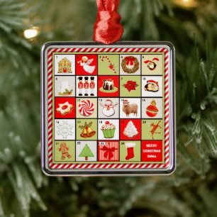 Persoonlijke kerstafrekening metalen ornament