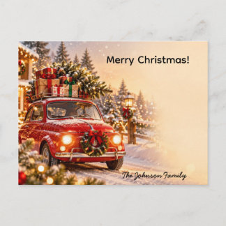 Persoonlijke Kerstauto Kerstboom Briefkaart