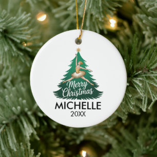 Persoonlijke Kerstbal ballet Ballerina danser Keramisch Ornament