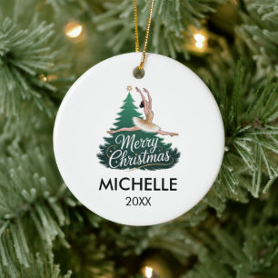 Persoonlijke Kerstbal ballet Ballerina danseres Keramisch Ornament