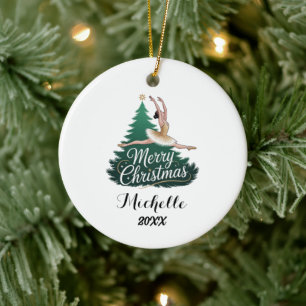 Persoonlijke Kerstbal ballet Ballerina danseres Keramisch Ornament