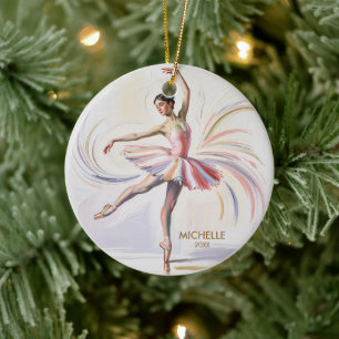 Persoonlijke Kerstbal ballet Ballerina danseres Keramisch Ornament