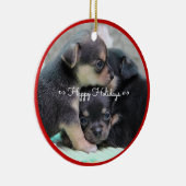 Persoonlijke Kerstballen voor Honden met Uw Foto Keramisch Ornament (Rechts)