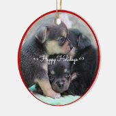Persoonlijke Kerstballen voor Honden met Uw Foto Keramisch Ornament (Links)