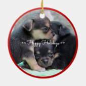 Persoonlijke Kerstballen voor Honden met Uw Foto Keramisch Ornament (Achterkant)