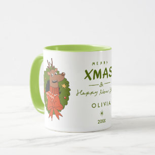 Persoonlijke kerstbeker met rendier Vakantie Mok