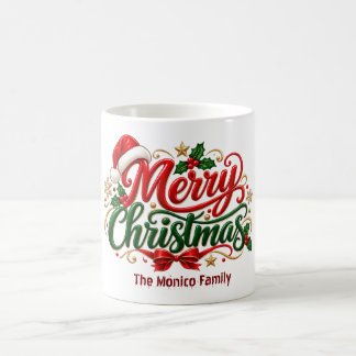 Persoonlijke kerstbeker voor het gezin koffiemok