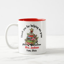 Persoonlijke kerstbeker voor leraar