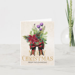 Persoonlijke kerstbloemboeket kaart