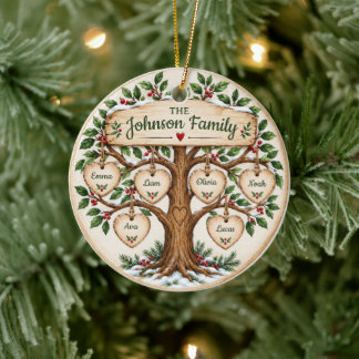 Persoonlijke Kerstboom Familieboom Keramisch Ornament