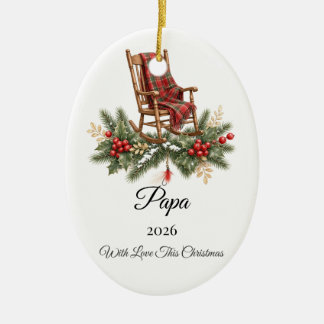 Persoonlijke Kerstboomversiering Papa Naam Keramisch Ornament