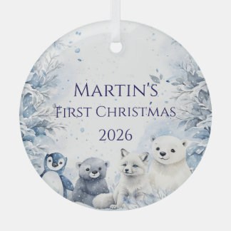 Persoonlijke kerstboomversiering voor baby's eerst glas ornament
