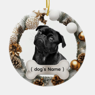 Persoonlijke Kerstboomversiering voor Honden Keramisch Ornament